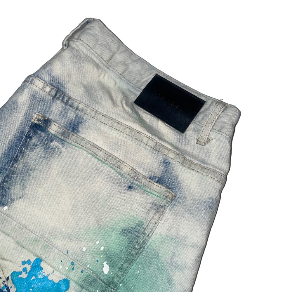 Decibel 42‎ Shorts Crazy Print Tie Dye Pockets Bermuda Cut Offs